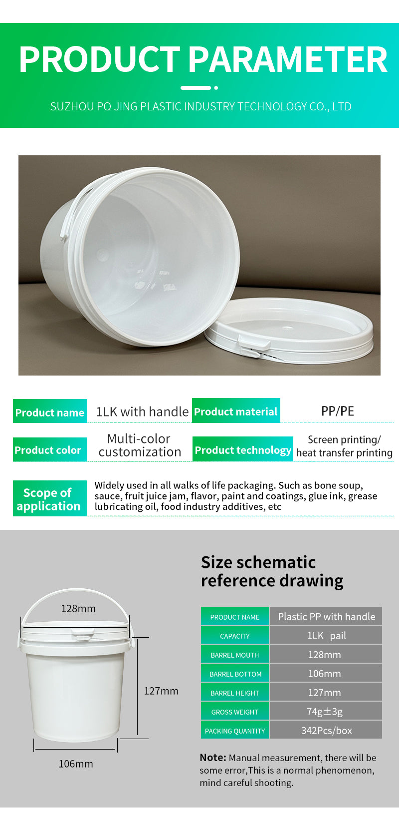 1l plastic barrels with handles