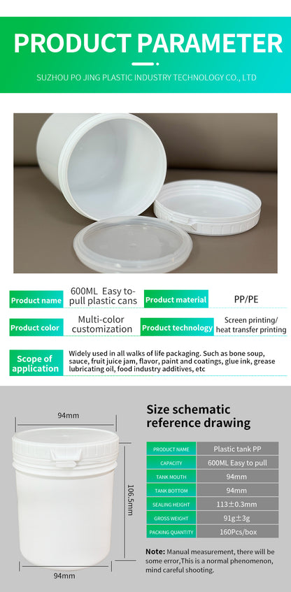 0.6l jars with tear strip lids