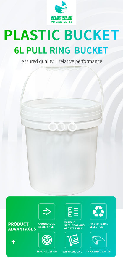 6l plastic bucket with ring lock