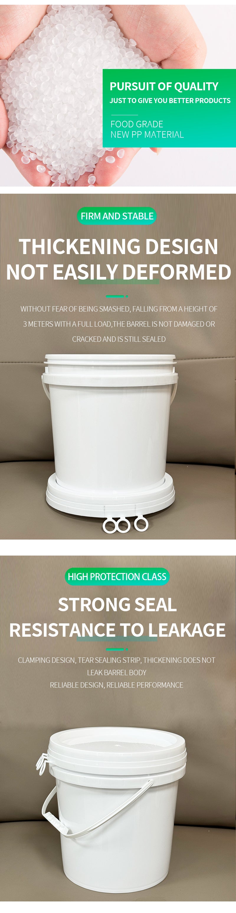 6l plastic bucket with ring lock